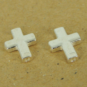 2 PCS Small Cross Beads - S925 Sterling Silver WSP533X2