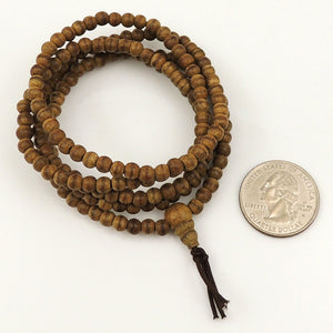 4.5mm White Sand Agarwood 216 Beads Bracelet/Necklace for Meditation - Gem & Silver AW005