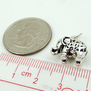 1 PC Vintage Baby Elephant Protection Charm - S925 Sterling Silver WSP128X1