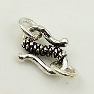 2PCS S-Hook Toggle Clasps with S925 Sterling Silver Stamp - Wholesale by Gem & Silver WSP111X2