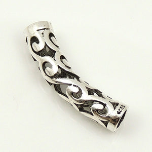 4 PCS Vintage Artistic Wave Charms - S925 Sterling Silver WSP170X4