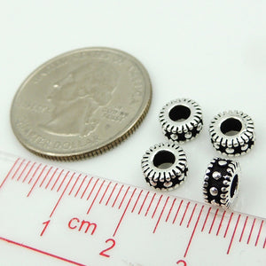 6 PCS Artisan Spacer Beads - S925 Sterling Silver WSP118X6