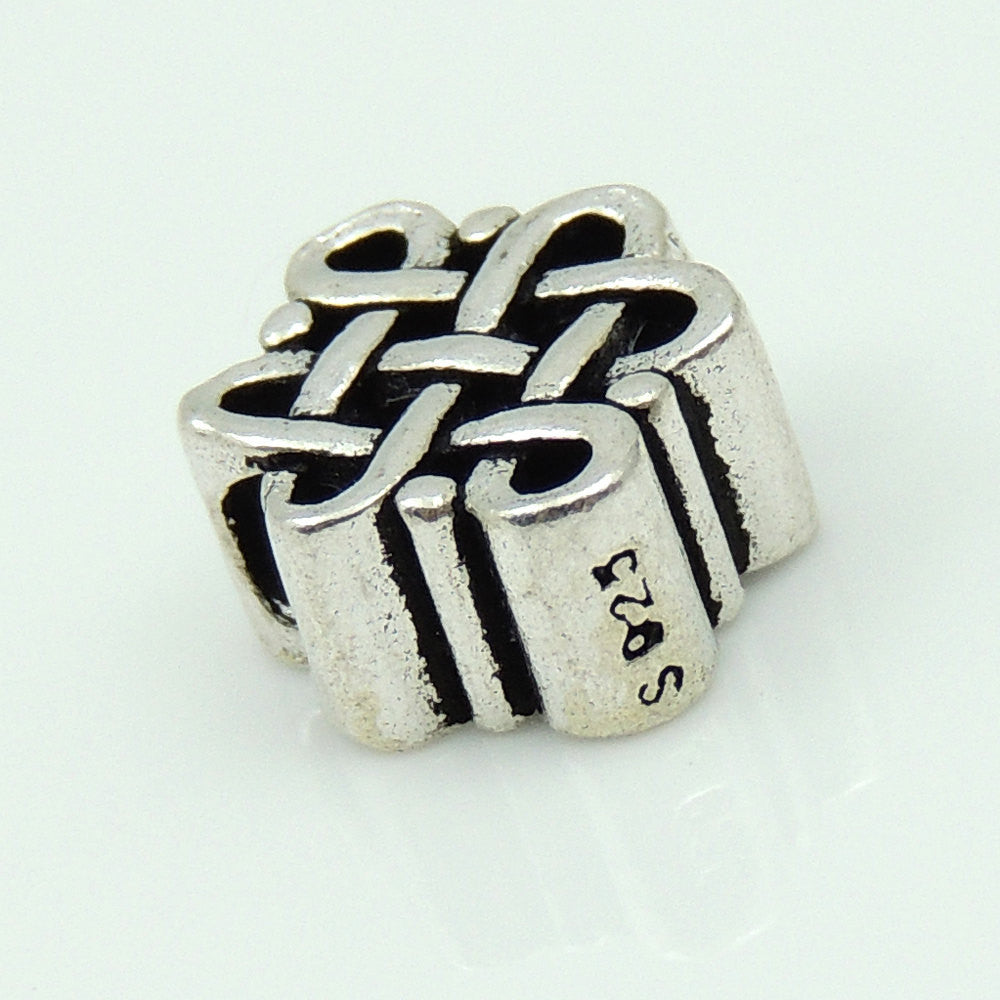 1 PC Braided Chinese Fortune Knot Charm - Genuine S925 Sterling Silver