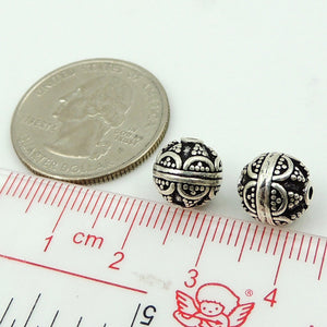 1 PC Vintage Ornate Decorative 9mm Bead - S925 Sterling Silver WSP127X1
