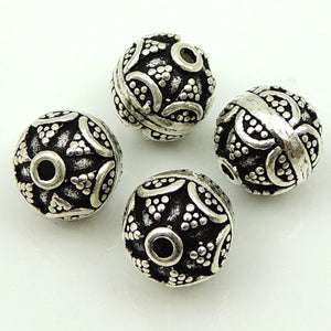 1 PC Vintage Ornate Decorative 9mm Bead - S925 Sterling Silver WSP127X1
