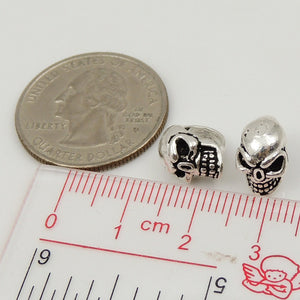 2 PCS Vintage Distressed Skull Protection Charms - S925 Sterling Silver WSP215X2