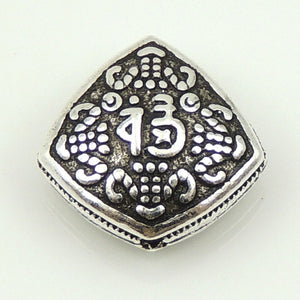 1 PC Oxidized Lucky Vintage Chinese Charm - Genuine S925 Sterling Silver