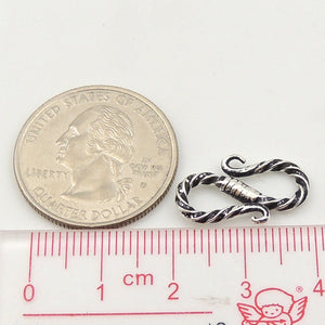 2 PCS Vintage Oxidized S-Hook Clasp - S925 Sterling Silver WSP097X2