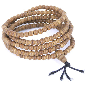 4.5mm White Sand Agarwood 216 Beads Bracelet/Necklace for Meditation - Gem & Silver AW005