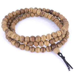 6.5mm Vietnamese Agarwood Bracelet/Necklace 108 Beads for Meditation - Gem & Silver AW003