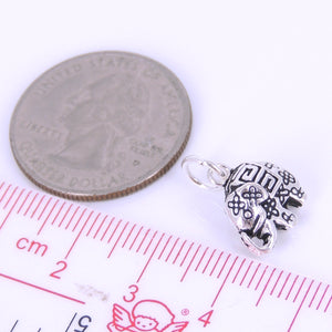 2 PCS Vintage Lucky Elephant Pendant Charms - S925 Sterling Silver WSP266X2