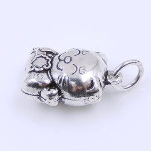 2 PCS Vintage Lucky Cat Protection Pendants - S925 Sterling Silver WSP250Dx2
