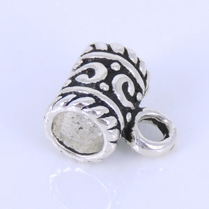 2 PCS Vintage Connector Bail Barrel Beads - S925 Sterling Silver WSP285X2