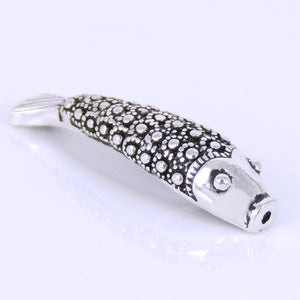1 PC Vintage Lucky Koi Fish Charm - S925 Sterling Silver WSP276X1