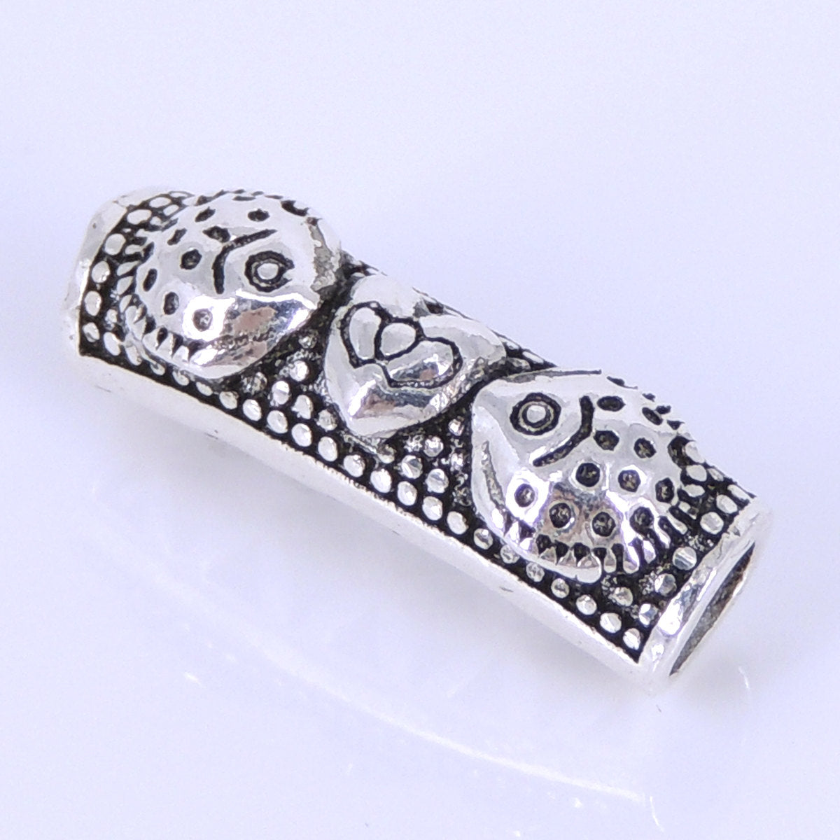 1 PC Adorable Kissing Fish Charm - Genuine S925 Sterling Silver