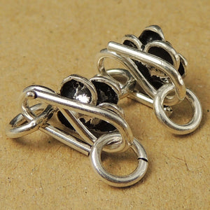 4 PCS Rose S-Hook Clasps - S925 Sterling Silver WSP025X4