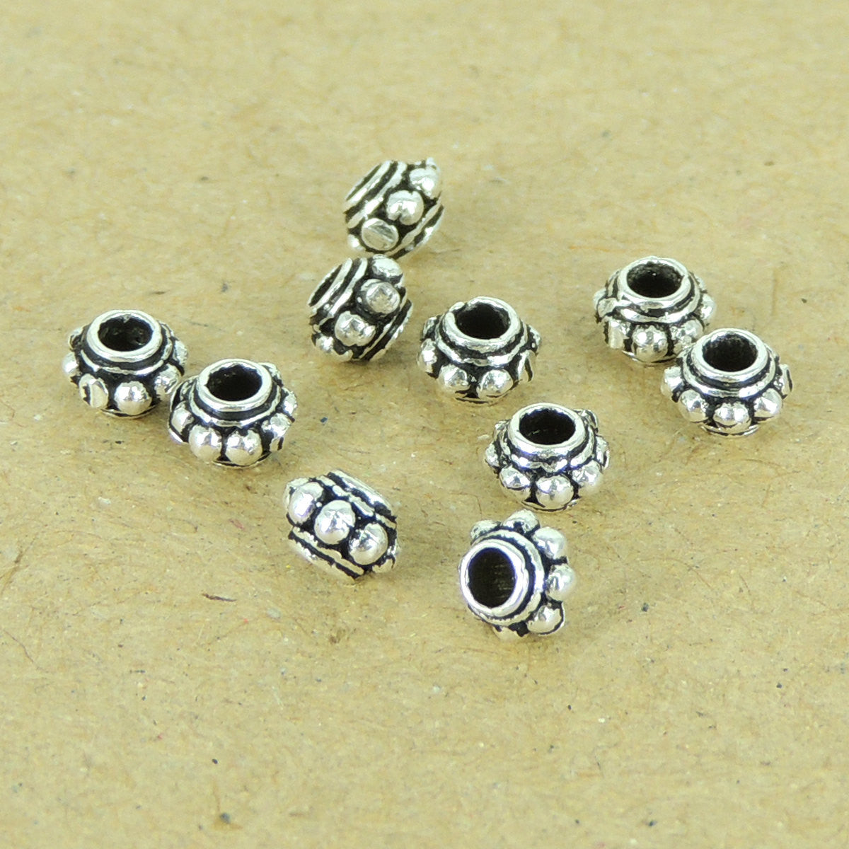 10 PCS Vintage Detail Spacer Beads - S925 Sterling Silver WSP330X10