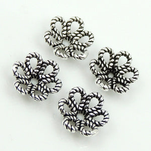 8 PCS Flower Bead Caps - S925 Sterling Silver WSP177X8