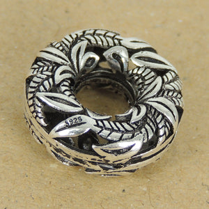 Hawaiian Floral Donut Charm - S925 Sterling Silver WSP332X1