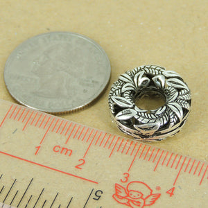Hawaiian Floral Donut Charm - S925 Sterling Silver WSP332X1
