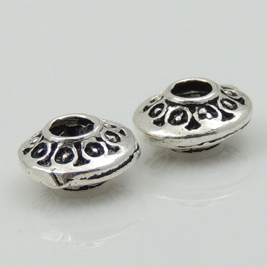 4 PCS Vintage Disk Spacer Beads - S925 Sterling Silver WSP087X4