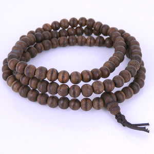 6mm Grade AA Vietnamese Agarwood Bracelet/Necklace 108 Beads for Meditation - Gem & Silver AW007