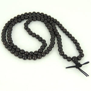 7mm Vietnamese Sinking Agarwood 108 Beads Bracelet/Necklace for Meditation - Gem & Silver AW011