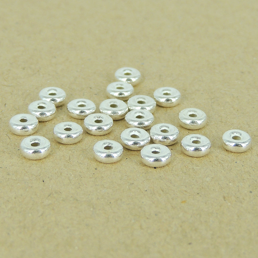 20 PCS Minimal Donut Spacers - S925 Sterling Silver WSP331X20