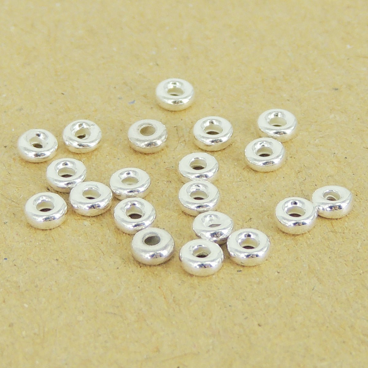 20 PCS Simple Seamless Nugget Spacers - S925 Sterling Silver WSP356X20