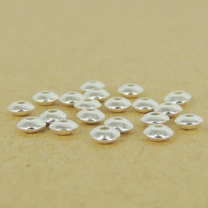 20 PCS Minimal Rondelle Spacer Beads - S925 Sterling Silver WSP354X20