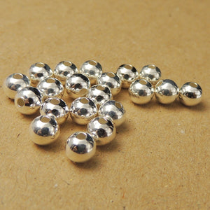 20 PCS 5mm Round Spacer Beads - S925 Sterling Silver - Wholesale by Gem & Silver WSP027X20