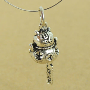 925 Sterling Silver Maneki Neko Lucky Cat Pendant Best Gift Protection Wealth Blessing with 925 Stamp Japanese Popular Design - WSP375