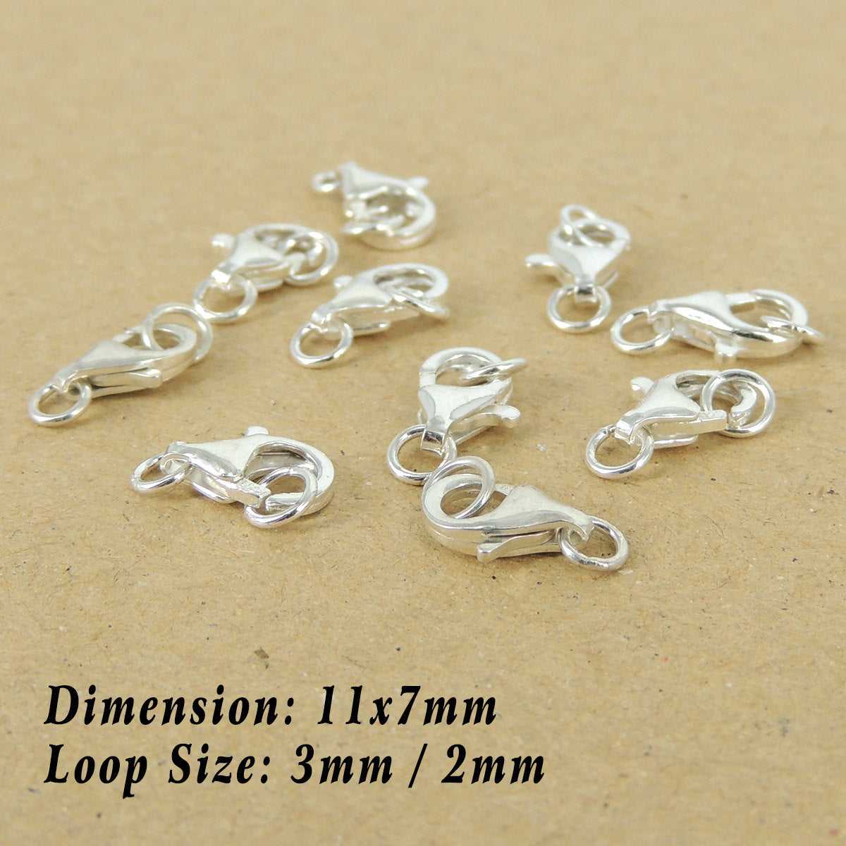 10 PCS Lobster Clasps - S925 Sterling Silver WSP364X10