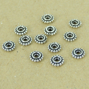 12 PCS Vintage Flower Spacer Beads - S925 Sterling Silver WSP377X12