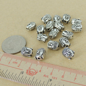 2 PCS Sakyamuni Buddha Head Beads - S925 Sterling Silver WSP166X2