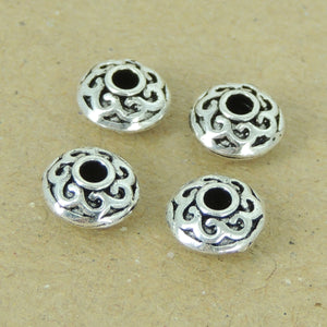 4 PCS Flower Spacer Disks - S925 Sterling Silver - Wholesale by Gem & Silver WSP395X4
