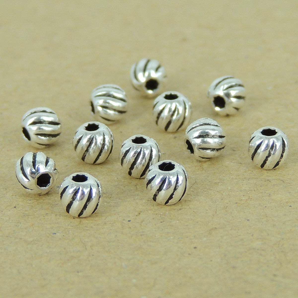 20 PCS Patterned Spacer Beads - S925 Sterling Silver WSP396X20