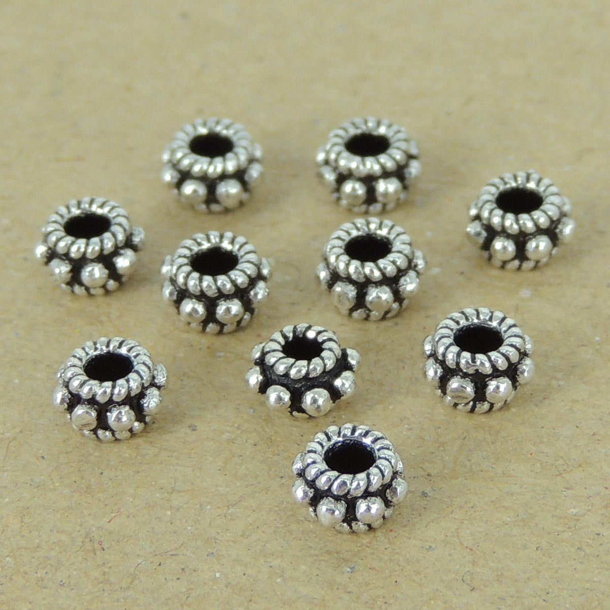 10 PCS Vintage Small Art Deco Spacers - S925 Sterling Silver WSP397X10