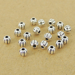 20 PCS Round Vintage Spacer Beads - S925 Sterling Silver WSP014X20