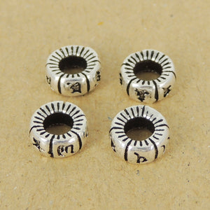 4 PCS OM Mantra Spacers - S925 Sterling Silver - Wholesale by Gem & Silver WSP410X4