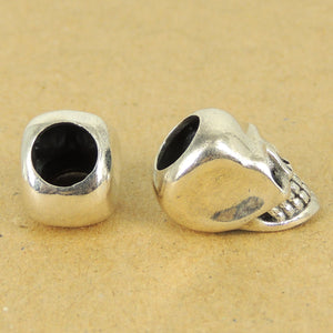 1 PC Smiling Skull Protection Beads - S925 Sterling Silver - Wholesale by Gem & Silver WSP421X1