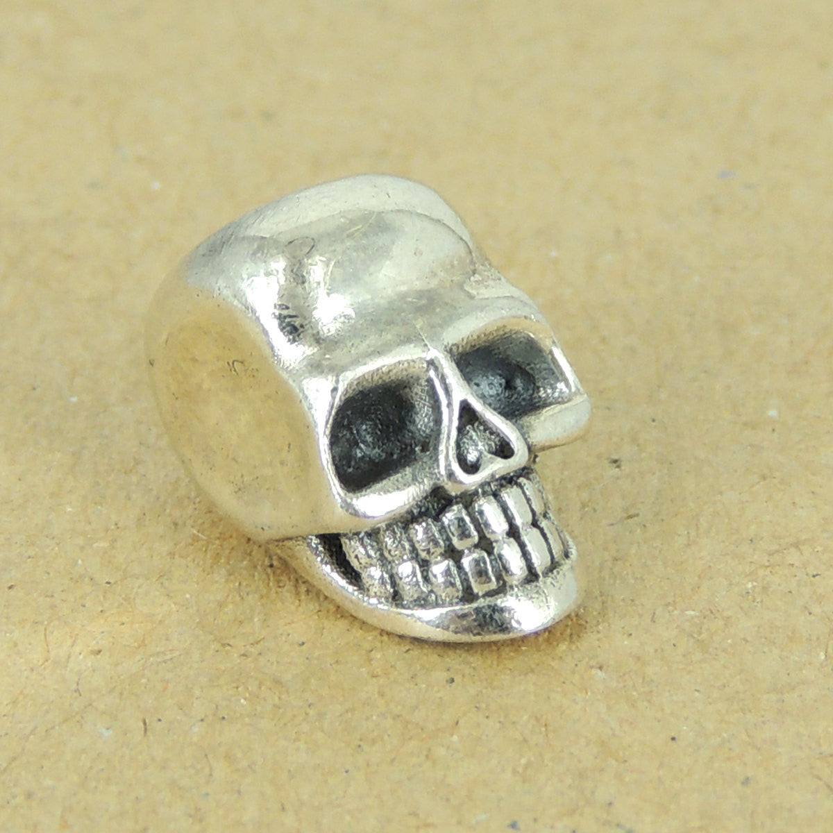 1 PC Smiling Skull Protection Beads - S925 Sterling Silver - Wholesale by Gem & Silver WSP421X1