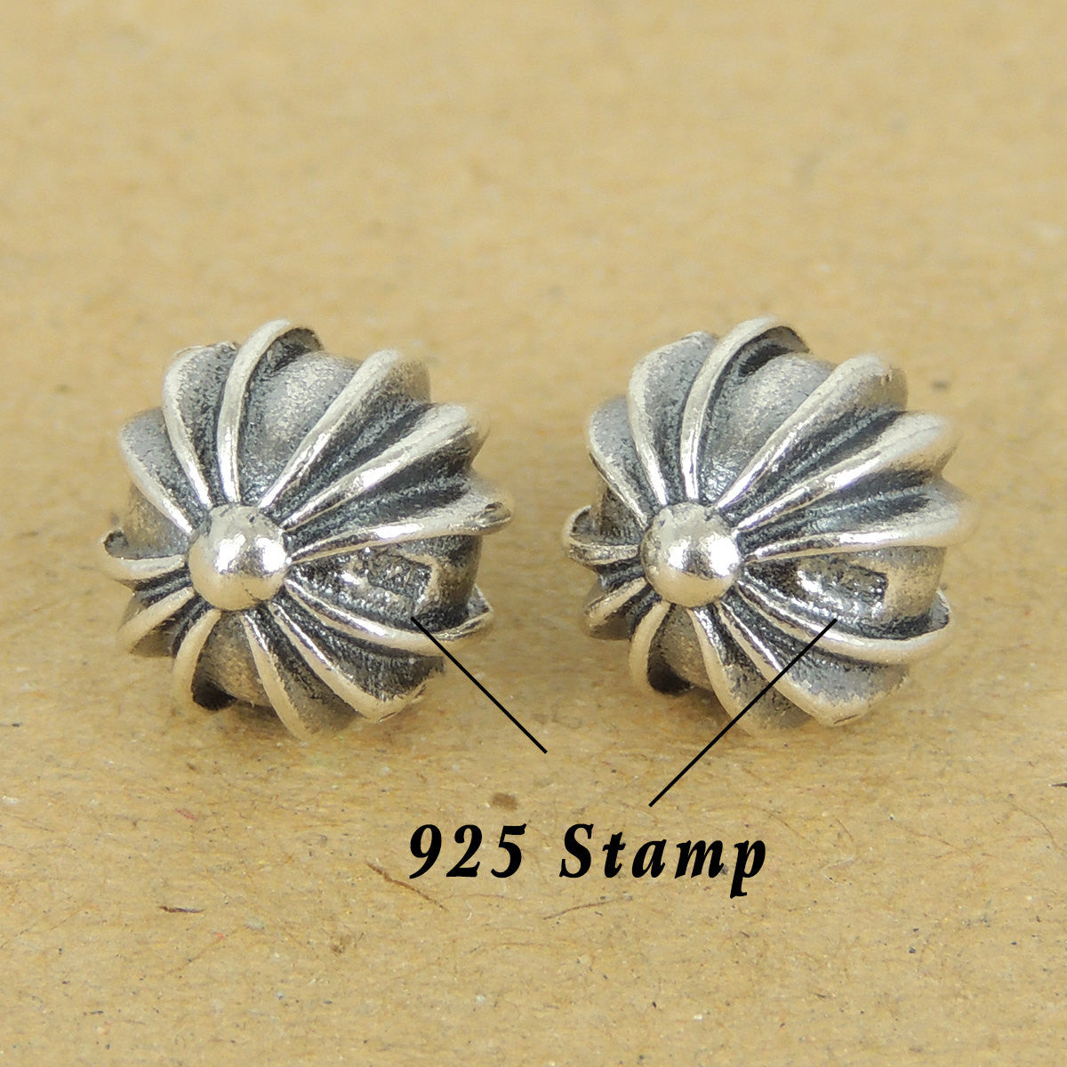 2PCS Celtic Cross Beads - S925 Sterling Silver - Wholesale by Gem & Silver WSP429X2