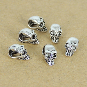 6 PCS Vintage Celtic Skull Bead Spacer Beads with S925 Sterling Silver Stamp WSP214X6